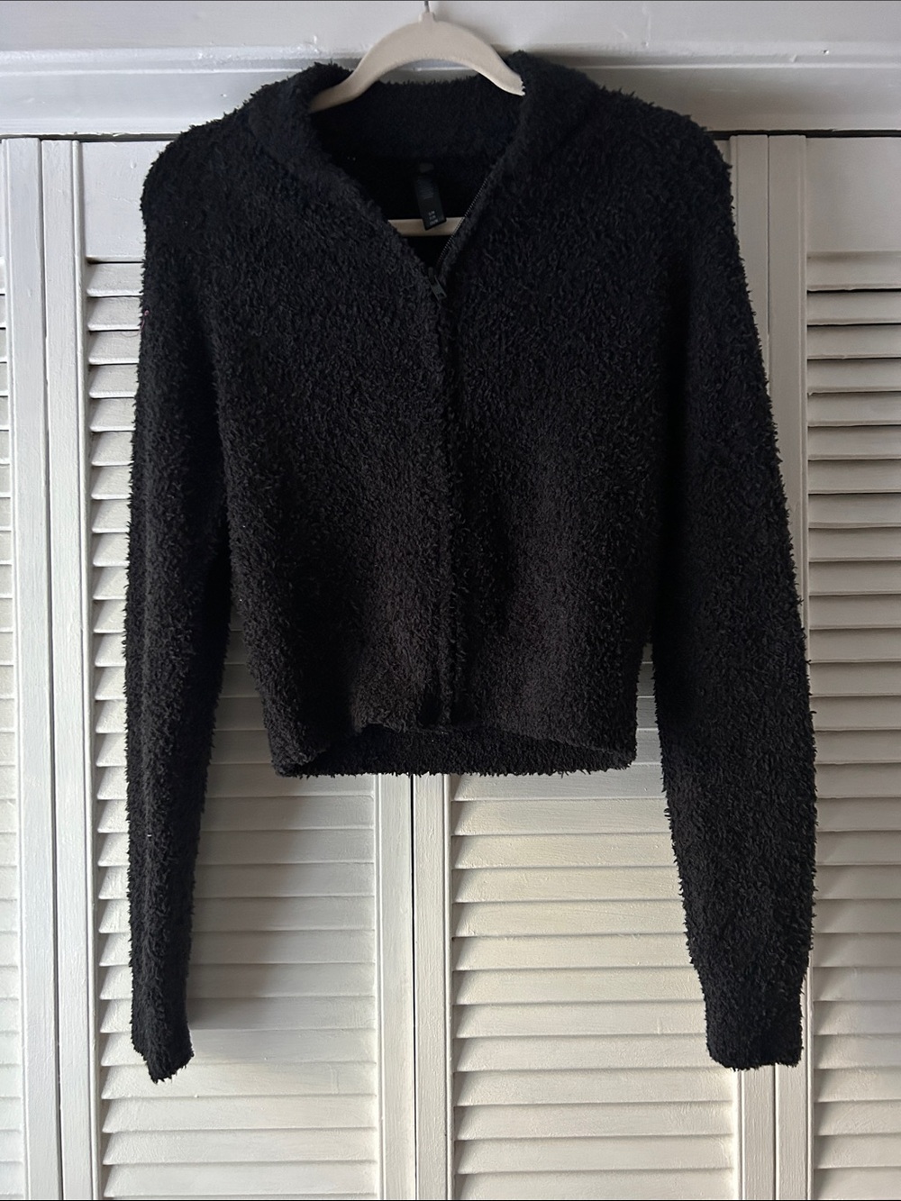 Skims Black Sherpa Fuzzy Zip